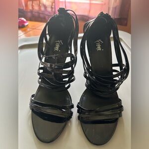 Black strappy heels (Size 8)
